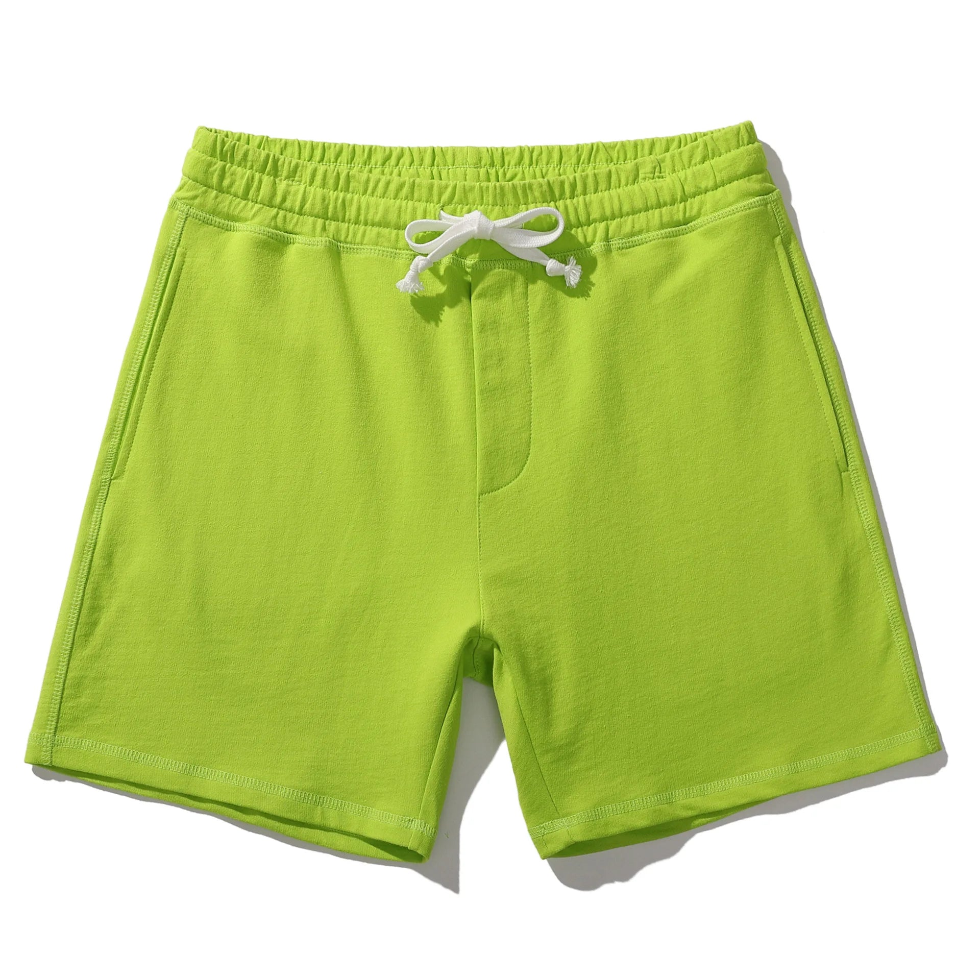 Brand Men'S Casual Shorts 5”Inseam 100% Cotton Athletic Workout Sweat Men Elastic Waist with Drawstring Super Shorts