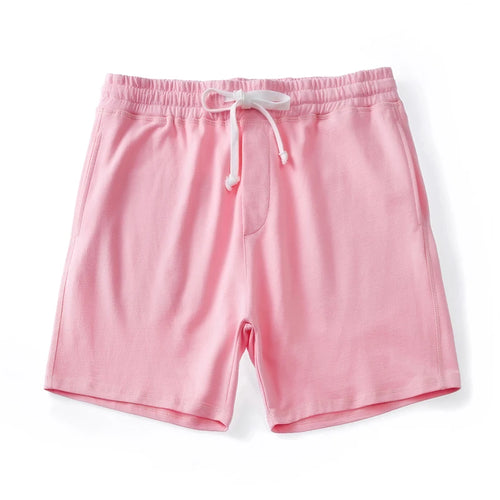Brand Men'S Casual Shorts 5”Inseam 100% Cotton Athletic Workout Sweat Men Elastic Waist with Drawstring Super Shorts