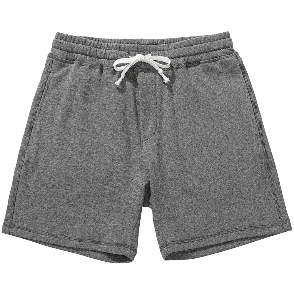 Brand Men'S Casual Shorts 5”Inseam 100% Cotton Athletic Workout Sweat Men Elastic Waist with Drawstring Super Shorts