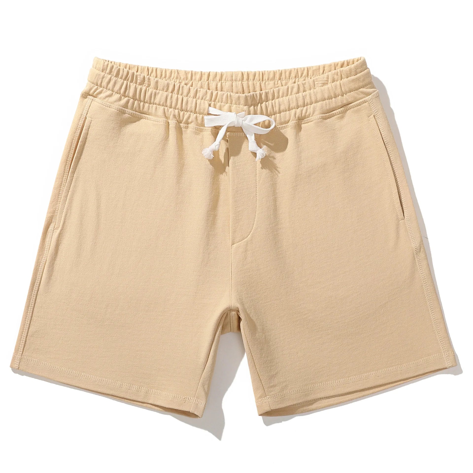 Brand Men'S Casual Shorts 5”Inseam 100% Cotton Athletic Workout Sweat Men Elastic Waist with Drawstring Super Shorts