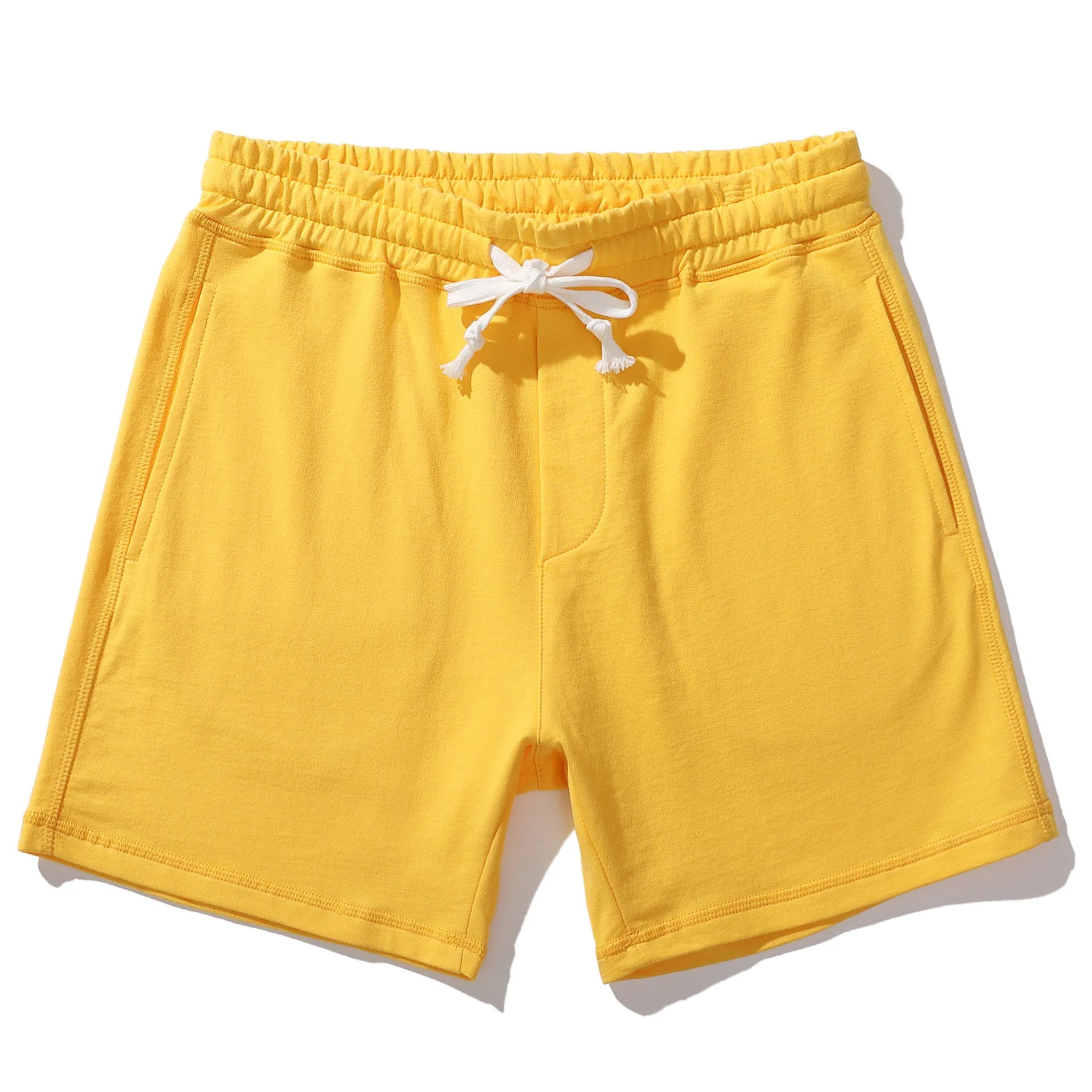 Brand Men'S Casual Shorts 5”Inseam 100% Cotton Athletic Workout Sweat Men Elastic Waist with Drawstring Super Shorts