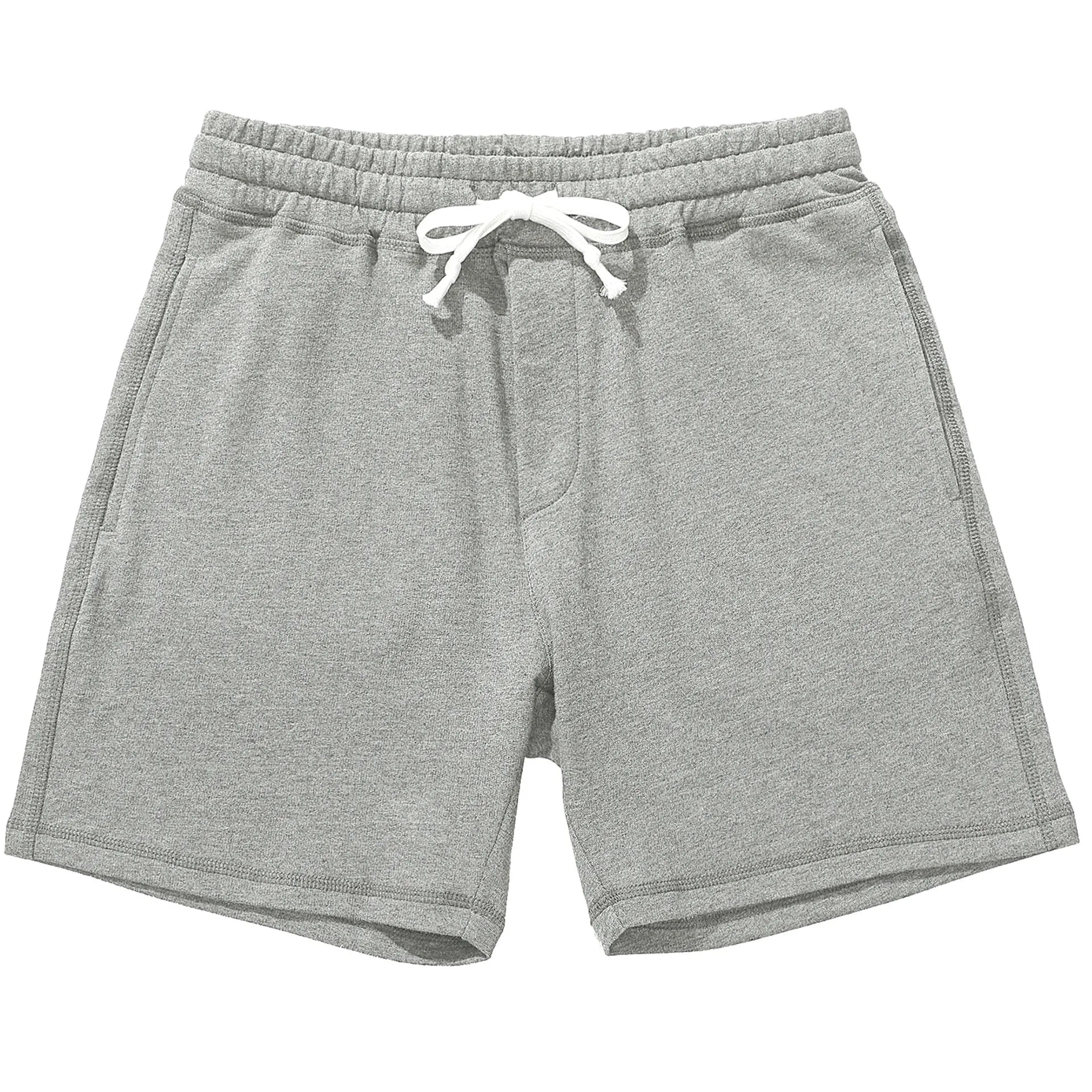 Brand Men'S Casual Shorts 5”Inseam 100% Cotton Athletic Workout Sweat Men Elastic Waist with Drawstring Super Shorts