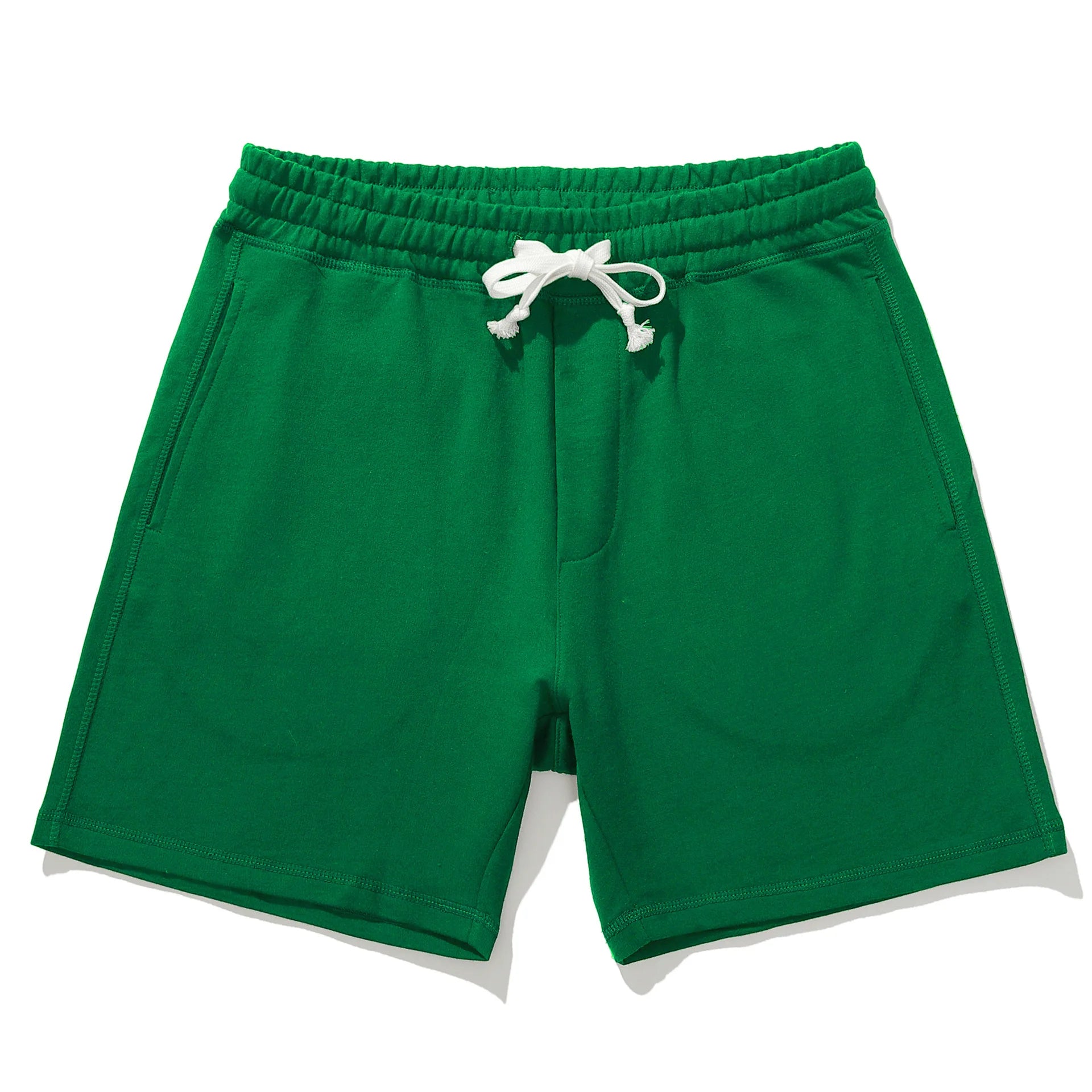 Brand Men'S Casual Shorts 5”Inseam 100% Cotton Athletic Workout Sweat Men Elastic Waist with Drawstring Super Shorts